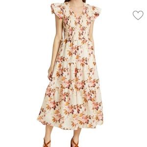 SEA Esme smocked midi dress